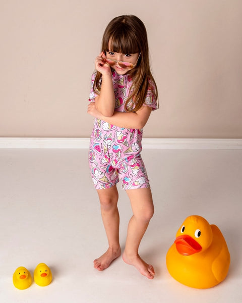 Girl in adaptive  sun suit 