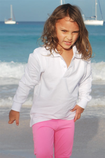 Girl in long sleeve polo